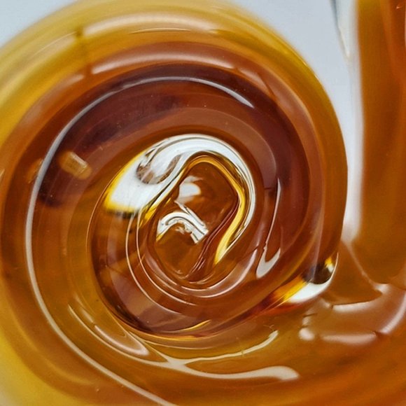 Murano? Art Glass Snail Handblown Amber Swirls - Picture 7 of 10